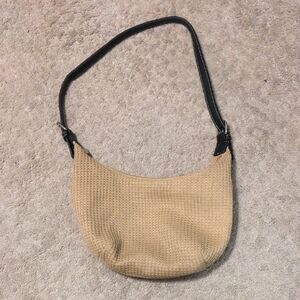 GAP Beige and Black Textured Shoulder Bag